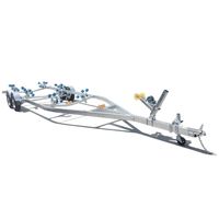 Remorque de bateau robuste galvanisée à chaud de 5 m (16 pi) pour le transport de bateaux à moteur, adaptée aux bateaux semi-rigides et aux bateaux pneumatiques