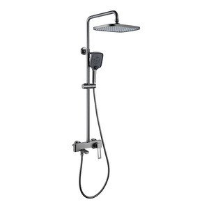 Jboyun Simplicity Shower Set Gunmetal Gray Top <b>Spray</b> With Handheld Multi Function Wall <b>Mounted</b> Bathroom Shower - Product Image 5
