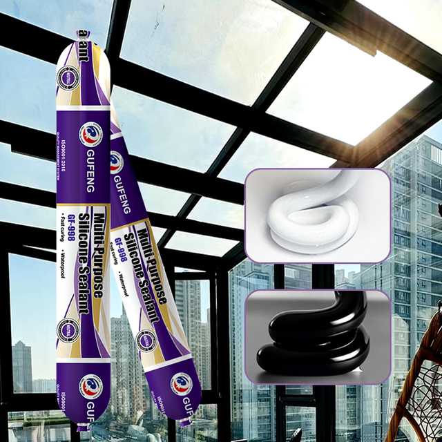 General Purpose 100% Silicone Glue Adhesive Sealant Waterproof GUFENG GF-998 One Component Neutral Factory Accept OEM ODM