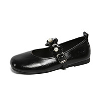 Nouvelles Chaussures Mary Jane pour Enfants 2026, Décoration Fleur Perle, Bout Carré, Cuir, Chaussures Filles, Vente en Gros, Usine OEM, Logo Personnalisé