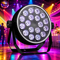 Luz LED Par para Fiestas y Bodas en Interiores, 18 Piezas, 8W RGBW 4 en 1, con Luz Auxiliar, para Discotecas y Escenarios