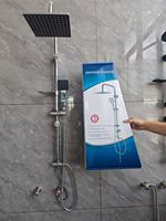 Colonne de douche murale complète en laiton chromé avec mitigeur de baignoire et système de douche pluie pour salle de bain