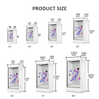 Boîte d'affichage LCD transparente 32 43 49 55 65 75 86 pouces avec écran tactile interactif, vitrine holographique, boîte LCD transparente