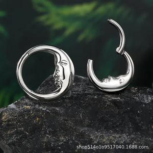 Anneau de nez en forme de lune en acier inoxydable 316, or et argent, bijoux de piercing unisexe - Product Image 2