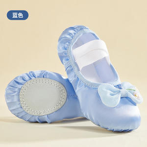 TJ332 Chaussures de ballet pour filles Chaussons de ballet pour bébé Semelle complète en cuir Chaussures de ballerine pour femmes - Product Image 6