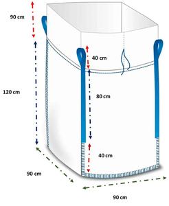 Bolsa Jumbo FIBC de PP Resistente a Desgarros de 1-2 Toneladas con Esquinas Cruzadas y 4 Lazos, Boquilla de Descarga para Empaque de Arena, Cemento y Grava - Product Image 3