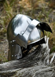 หมวกนักรบเยอรมัน รุ่น Sallet ปี ค.ศ. 1480 ชุดเกราะยุคกลาง หมวกเหล็กอัศวินยุคปลายกลางคนยุคกลาง ของสะสมสำหรับจัดแสดง ชุดประดับศีรษะ - Product Image 5
