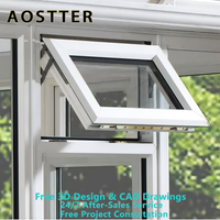 Ventanas Modernas Personalizadas de Doble Hoja, Estilo Americano, Marco de PVC Negro, Vidrio Doble, Ventana Corredera Vertical