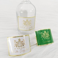 Étiquette adhésive en aluminium personnalisée, autocollant transparent imperméable avec logo et finition métallique pour flacons de parfum et rouge à lèvres