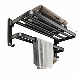 Khăn <span class=keywords><strong>Rack</strong></span> chủ với phụ kiện lưu trữ Organizer nhôm Bar treo tường <span class=keywords><strong>Rack</strong></span> khăn với <span class=keywords><strong>Hooks</strong></span> cho phòng tắm - Product Image 1