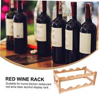 Porte-bouteilles en bambou pour 8 bouteilles, à poser sur le comptoir, 2 niveaux, design moderne en bois, étagère à vin, design ondulé, porte-bouteilles pour la cuisine, le bar à domicile
