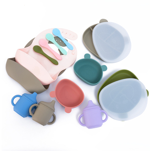 Juego de vajilla de silicona para alimentación de productos populares para bebés sin BPA, juego de cuencos de placa de silicona suave, succión fuerte para bebé - Product Image 2