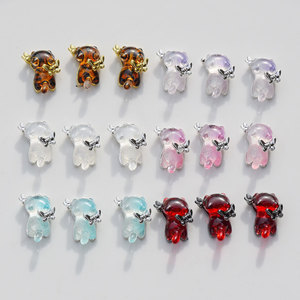 Colgante de aleación de oso y mariposa para hacer pulseras GJ361, componentes de joyería chapados al por mayor - Product Image 1