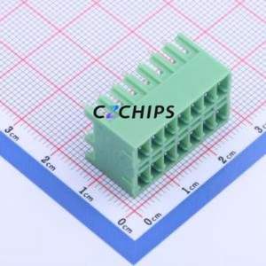 KF2EDGKVH-3.5-2*7P Plug-in Terminal Block Through hole,P=3.5mm Connector Board-to-Board / Socket - Closed 2x7P 3.5mm Green - Product Image 1