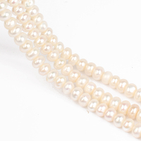 Vente en gros de perles en vrac de perles d'eau douce naturelles de forme oblate blanche de 6 à 7mm pour la fabrication de bijoux DIY