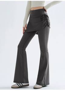 Women's High-Waisted Butt-Lifting Anti-Exposure Pilates Sports Fitness Pants Two-Piece Yoga Skirt Elastic Waist Closure Waist - Product Image 4