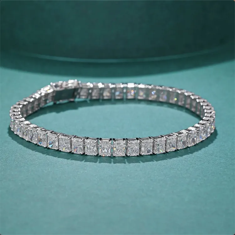 VOAINO bijoux de mode 14K 18K 9K or coupe rayonnante authentique diamant tennis bracelet par diamant de laboratoire