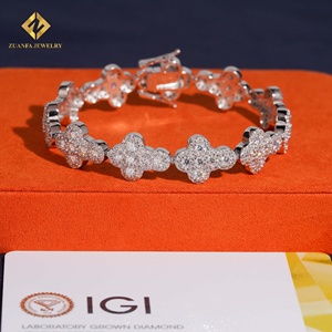 ZUANFA JEWELRY Pulsera de Diamantes Cultivados en Laboratorio en Oro Blanco para Mujer, Corte Brillante Redondo, Certificado IGI, Joyería de Lujo para Bodas - Product Image 1