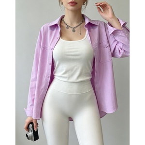 Chemise à manches longues pour <span class=keywords><strong>femme</strong></span> en coton 100% pur, de haute qualité, personnalisée, à <span class=keywords><strong>prix</strong></span> bas, vêtements de rue tendance, haut de gamme pour <span class=keywords><strong>femme</strong></span> - Product Image 3
