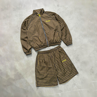 Ensemble veste coupe-vent et short léger à motif écossais personnalisé pour l'été – Survêtement coupe-vent et imperméable