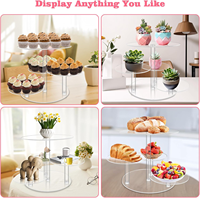 Présentoir rehausseur en acrylique moderne détachable personnalisé 3 étagères design suspendu montage facile support élégant pour cupcake dessert pour