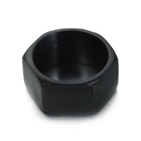 Männer Schmuck Fabrik benutzer definierte Mann matt Band leer schwarz Siegelring geometrische Ringe Sechseck Ring
