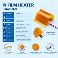 Chauffage en film flexible en polyimide Nichrome Kapton 12V 24V, chauffage adhésif