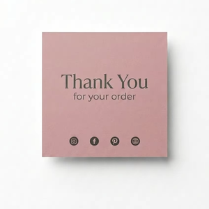 Tarjetas de Agradecimiento Minimalistas Color Rosa Empolvado, Logotipo Personalizado, Tarjetas de Inserción para Pequeñas Empresas, Impresión al por Mayor, Empaquetado para Bodas y Boutiques, OEM - Product Image 2