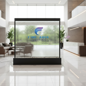 Mur d'eau en verre rectangulaire d'intérieur avec éclairage LED, cadre en acier inoxydable, design moderne pour restaurants - Product Image 6