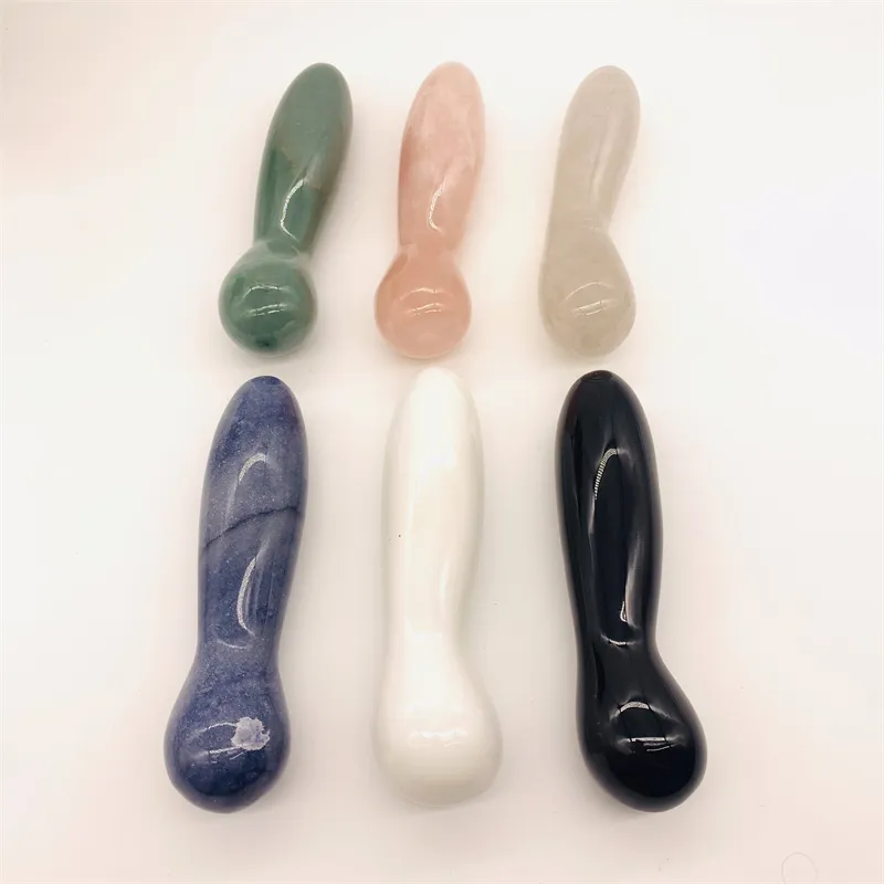 Yoni-varitas de cristal Natural para hacer masajes, consolador enorme, Juguetes sexuales para mujeres