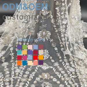 新しい100% ナイロンマルチカラージャカードレース生地女性服生地 - Product Image 1