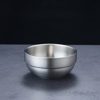 Bol à riz et à soupe empilable en acier inoxydable à double paroi, écologique et durable, pour la maison, les restaurants, l'alimentation des animaux, vente en gros, OEM