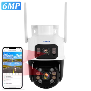 KERUI 6MP 네트워크 카메라 더블 스크린 PTZ 카메라 IP 실외 카메라 알람 Ai 자동 추적 보안 듀얼 렌즈 CCTV 감시 - Product Image 1