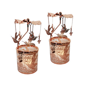 Tùy Chỉnh Trung Quốc Carousel Phong Cách Kim Loại Quay Tealight Candleholder Trang Trí Nội Thất Bướm Quay Nến Đèn Lồng - Product Image 4
