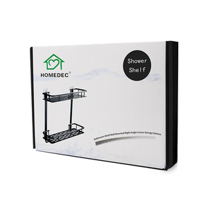 Estante de aluminio de alta calidad montado <span class=keywords><strong>en</strong></span> la pared, adhesivo negro de 2 capas, estantes de baño, estante de Caddy para ducha - Product Image 2