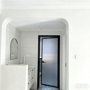 <span class=keywords><strong>Porte</strong></span> de salle de bain moderne en verre cannelé, <span class=keywords><strong>porte</strong></span> pivotante en aluminium, taille personnalisée, cadre ultra-fin, étanche, portes intérieures de toilettes - Product Image 3