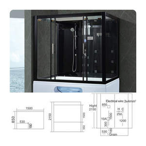 Cabina de <span class=keywords><strong>ducha</strong></span> multifunción para interiores, bañera de Spa acrílica, combinado de vapor húmedo y seco - Product Image 3