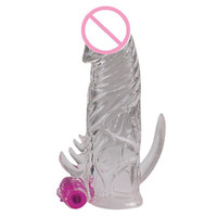 Funda de silicona para pene con función vibratoria electrónica Productos sexuales-Anillo para pene para agrandar el pene