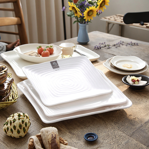 White Eco-Friendly Unbreakable Melamine <strong>Square</strong> Customized Pattern Party Wedding <strong>Dinner</strong> <strong>Plates</strong> - Product Image 3