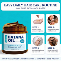 Minyak Batana untuk Pertumbuhan Rambut 100 Persen Murni Tanpa Pemurnian Cold Pressed Hair Butter Perawatan Kulit Kepala Kering yang Menutrisi Secara Mendalam Private Label
