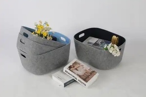 Custom Collapsible Baby Kids Laundry 3 Piece Set extra Large Felt Book Storage <b>Basket</b> for Toys and Storage <b>Baskets</b> - Product Image 3