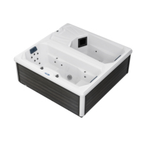 Bain froid en acrylique, combo bain froid et spa, avec 21 jets en acier inoxydable, refroidisseur 1 CV, couverture thermique incluse
