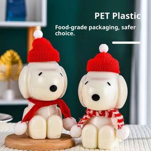 Botella de Jugo/Té con Leche con Diseño de Cachorro de Dibujos Animados, 350ml/500ml, Desechable, PET, Apta para Lavavajillas, con Pajita y Tapa, Aislamiento Térmico, Venta Directa - Product Image 2