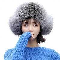 Gorro Unisex de Piel de Zorro Natural, Estilo Ruso Ushanka, Impermeable, Casual, para Viajes, Invierno, Grueso y Cálido