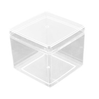 Boîte à gâteau carrée transparente jetable en plastique PS personnalisée JNH-009 avec laminage brillant pour biscuits, bonbons et aliments