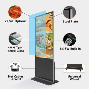 Ce FCC cấp giấy chứng nhận kỹ thuật số thông minh Màn hình cảm ứng trong nhà sàn-thường vụ tất cả trong một kiosk Android 11 LCD media <span class=keywords><strong>player</strong></span> cho mua sắm - Product Image 2