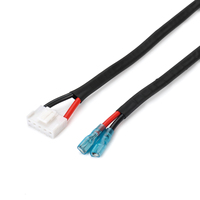 Kabel Daya 4 Pin JST ke Blue Spade Merah Hitam dengan Selubung Susut Panas untuk Driver LED Peralatan DC OEM