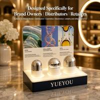 Présentoir de Comptoir Pliable Portable en Acrylique à 3 Emplacements avec Éclairage LED, Impression UV Personnalisée, pour Soins de la Peau et Capsules