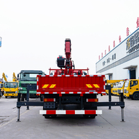 Grue à flèche droite hydraulique Dongfeng 8t avec benne de chargement, grue de camionnette certifiée CE