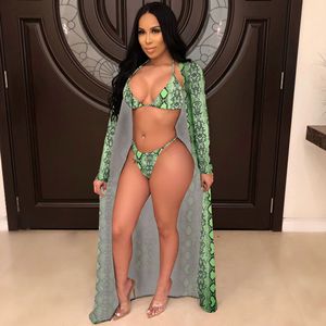 2020 personalizado Micro Tanga <span class=keywords><strong>Bikini</strong></span> <span class=keywords><strong>String</strong></span> y leopardo traje de baño con cubrir 3 piezas trajes de baño para mujeres - Product Image 2